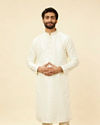 Cream Diamond String Patterned Kurta Set